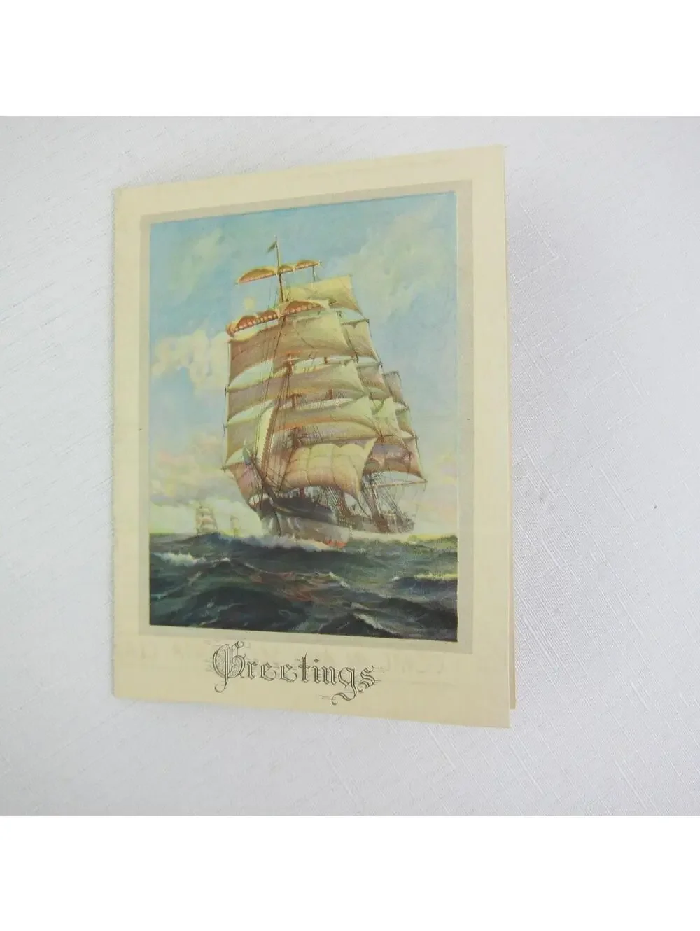 Goes Lithography Co. Chicago Holiday Advertising Sample Sail Ship Vintage 1930s